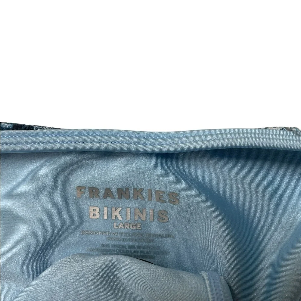 Frankie’s Bikinis Alana Blue Sawyer Shine Bottom NWT L